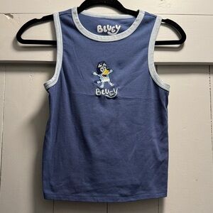 Hybrid Apparel Bluey Juniors Tank Top - Blue and White XS